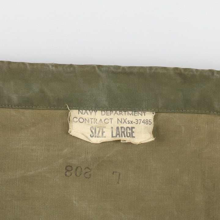 1940'S US Navy Early N-2 Military Deck Rain Parka Made in USA LARGE Men's L equivalent Vintage /evb006214