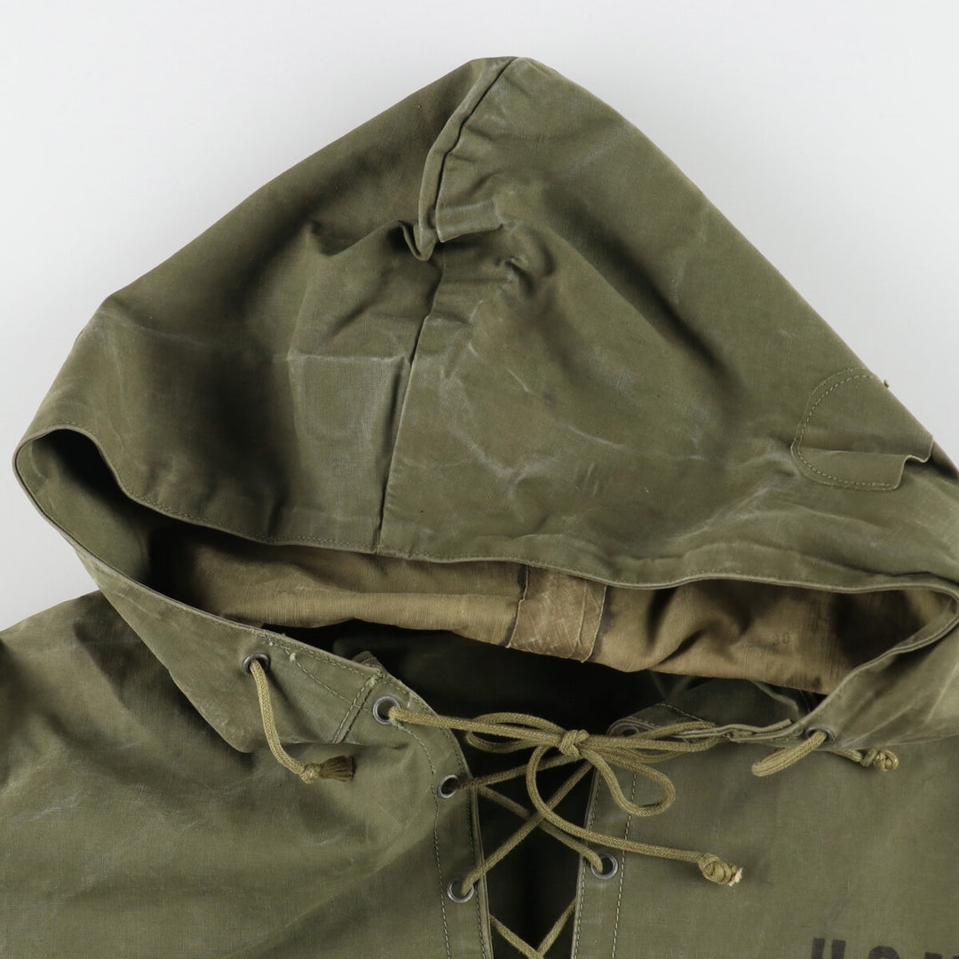 1940'S US Navy Early N-2 Military Deck Rain Parka Made in USA LARGE Men's L equivalent Vintage /evb006214
