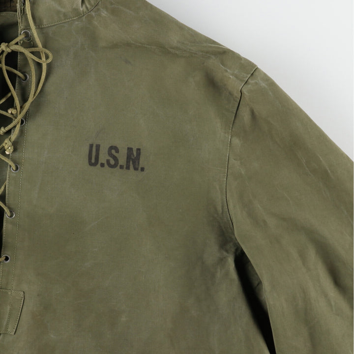 1940'S US Navy Early N-2 Military Deck Rain Parka Made in USA LARGE Men's L equivalent Vintage /evb006214