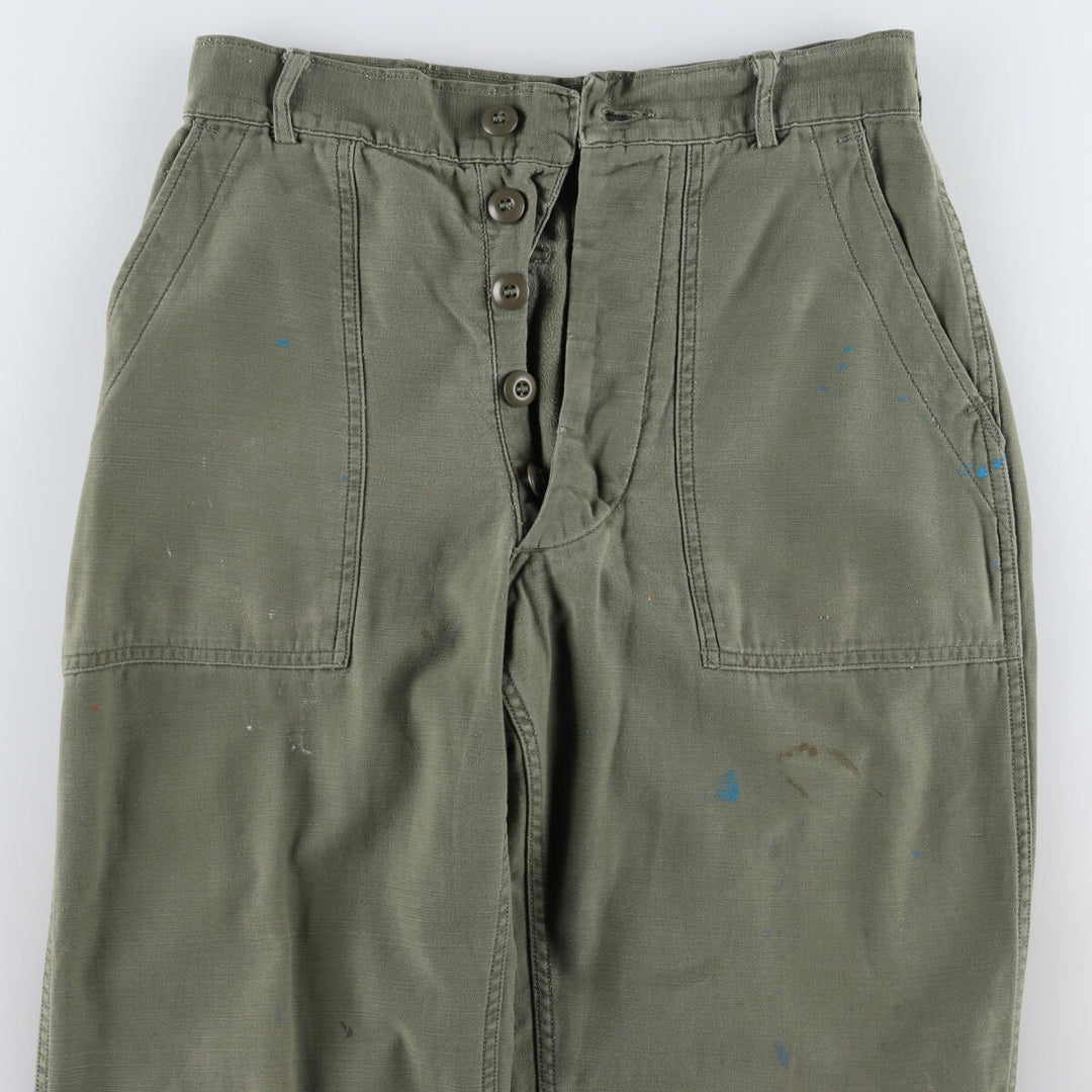 1960'S US military genuine military baker pants made in USA, men's w29 equivalent, vintage unclear Khaki type Vintage Second Hand
