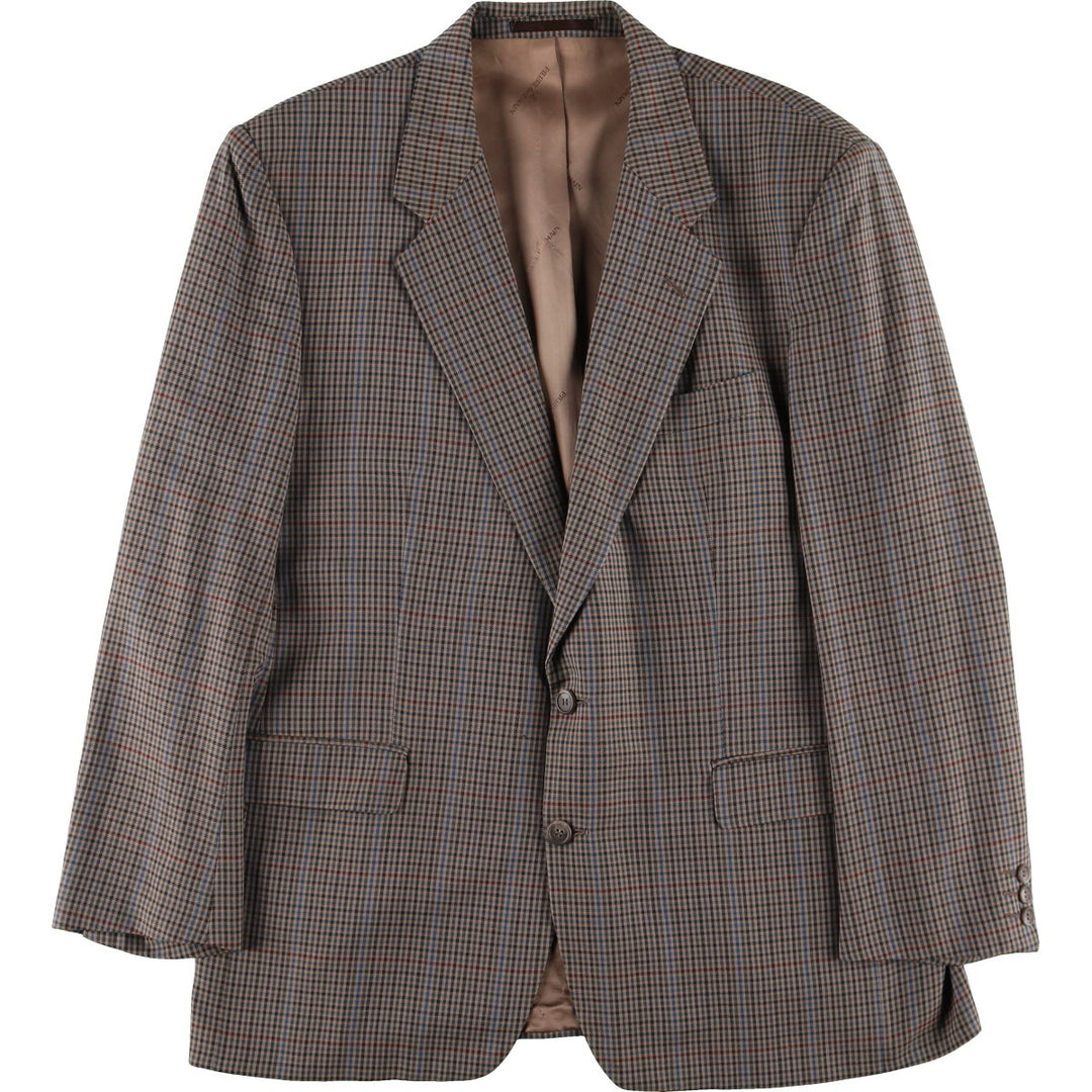 PIERRE BALMAIN Check Pattern Tailored Jacket Men's L Size 2B 2 Button /evb006273