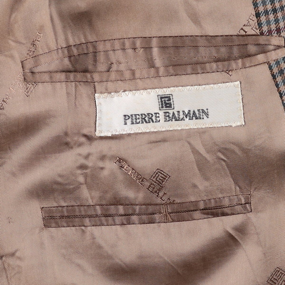 PIERRE BALMAIN Check Pattern Tailored Jacket Men's L Size 2B 2 Button /evb006273