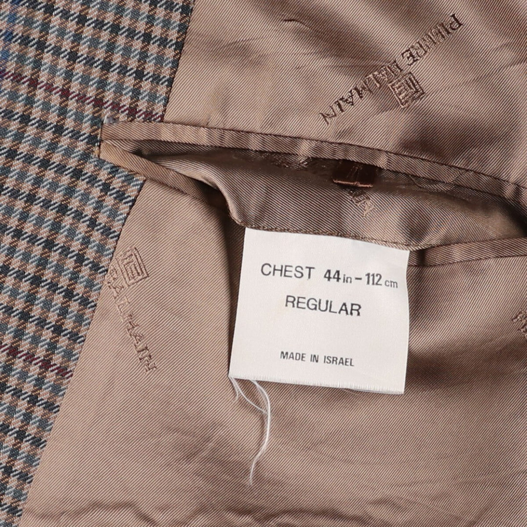 PIERRE BALMAIN Check Pattern Tailored Jacket Men's L Size 2B 2 Button /evb006273