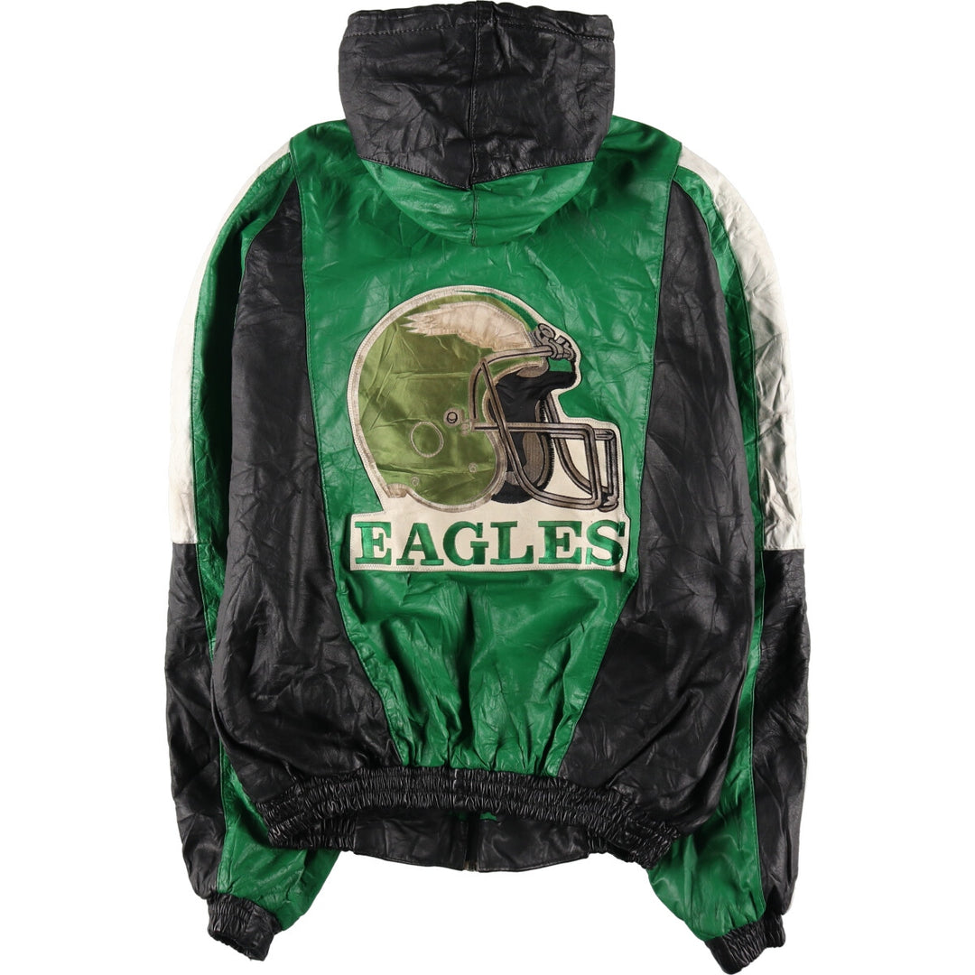 NFL PHILADELPHIA EAGLES Philadelphia Eagles Leather Hoodie Men's XL Vintage /evb006349