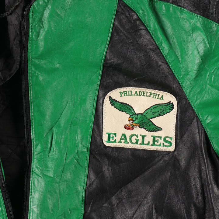 NFL PHILADELPHIA EAGLES Philadelphia Eagles Leather Hoodie Men's XL Vintage /evb006349