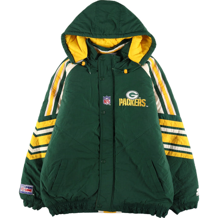 90'S Starter NFL Green Bay Packers padded jacket puffer jacket men's size L /evb006357