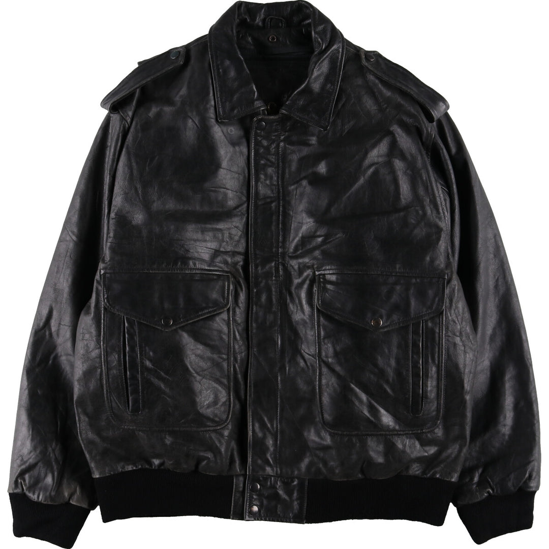 A-2 type leather flight jacket, men's equivalent to XXL /evb006393