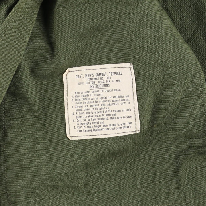 60s-70'S US Military Jungle Fatigue 5th Military Combat Jacket Made in USA SMALL-LONG Men's S equivalent /evb006441