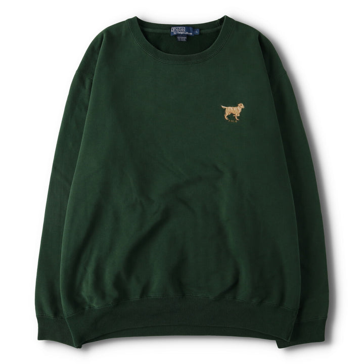 90'S Ralph Lauren POLO by Ralph Lauren dog print sweatshirt, men's size L, vintage /evb006452