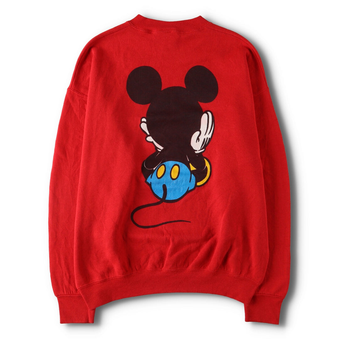 90'S MICKEY & CO. MICKEY MOUSE Mickey Mouse blue pants character sweatshirt sweatshirt made in USA men's M size /evb006456