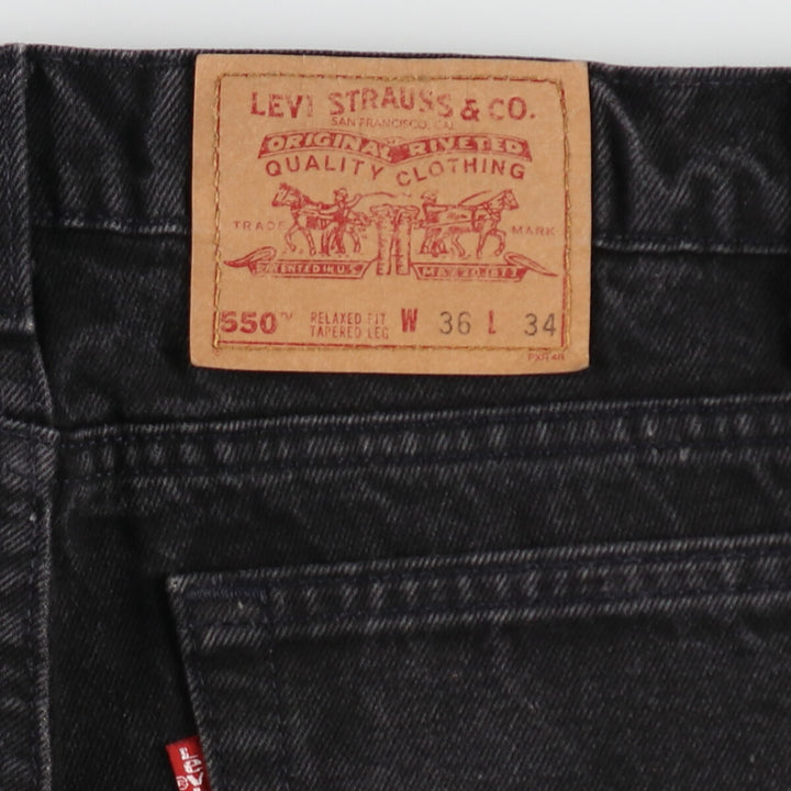 90'S Levi's 550 Relaxed Fit Tapered Leg Black Denim Tapered Denim Pants Made in USA Men's W35 /evb006527