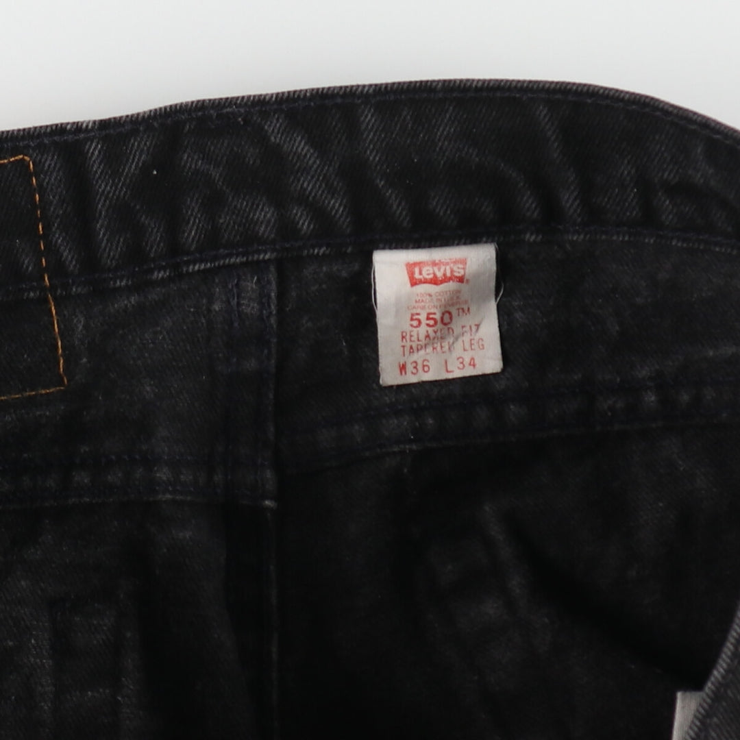 90'S Levi's 550 Relaxed Fit Tapered Leg Black Denim Tapered Denim Pants Made in USA Men's W35 /evb006527