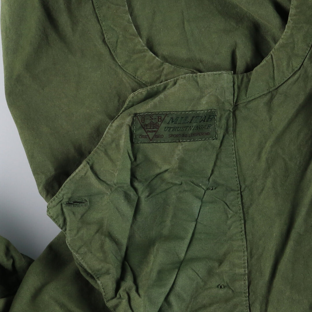 1940'S Swedish Army M-39 Military Snow Parka, Men's Size XL, Vintage unclear Khaki type sage green Vintage Second Hand
