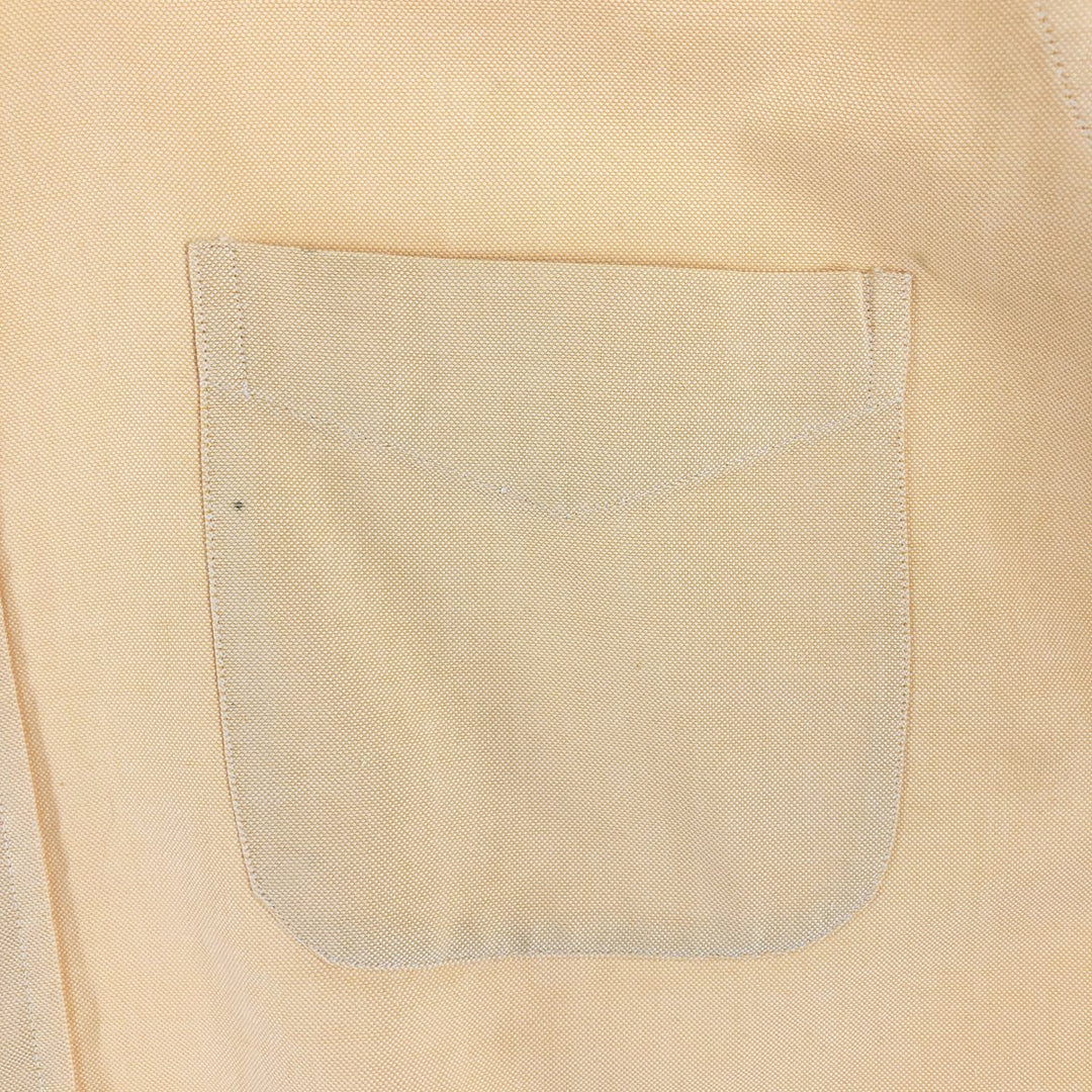 ~70'S Brooks Brothers MAKERS 6-button long sleeve button-down shirt, made in the USA, men's size L, vintage unclear orange type Vintage Second Hand