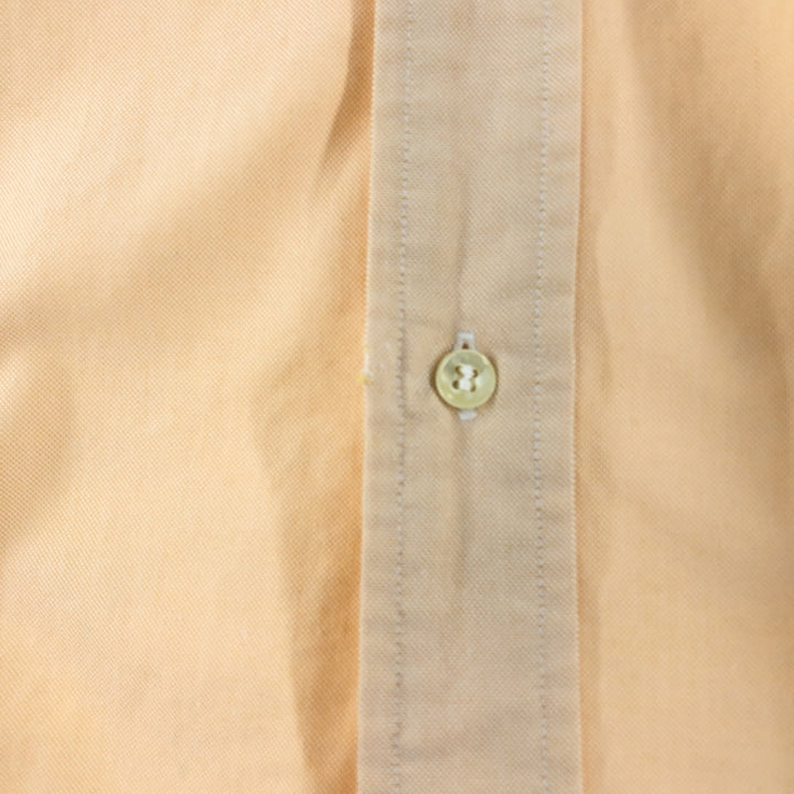 ~70'S Brooks Brothers MAKERS 6-button long sleeve button-down shirt, made in the USA, men's size L, vintage unclear orange type Vintage Second Hand