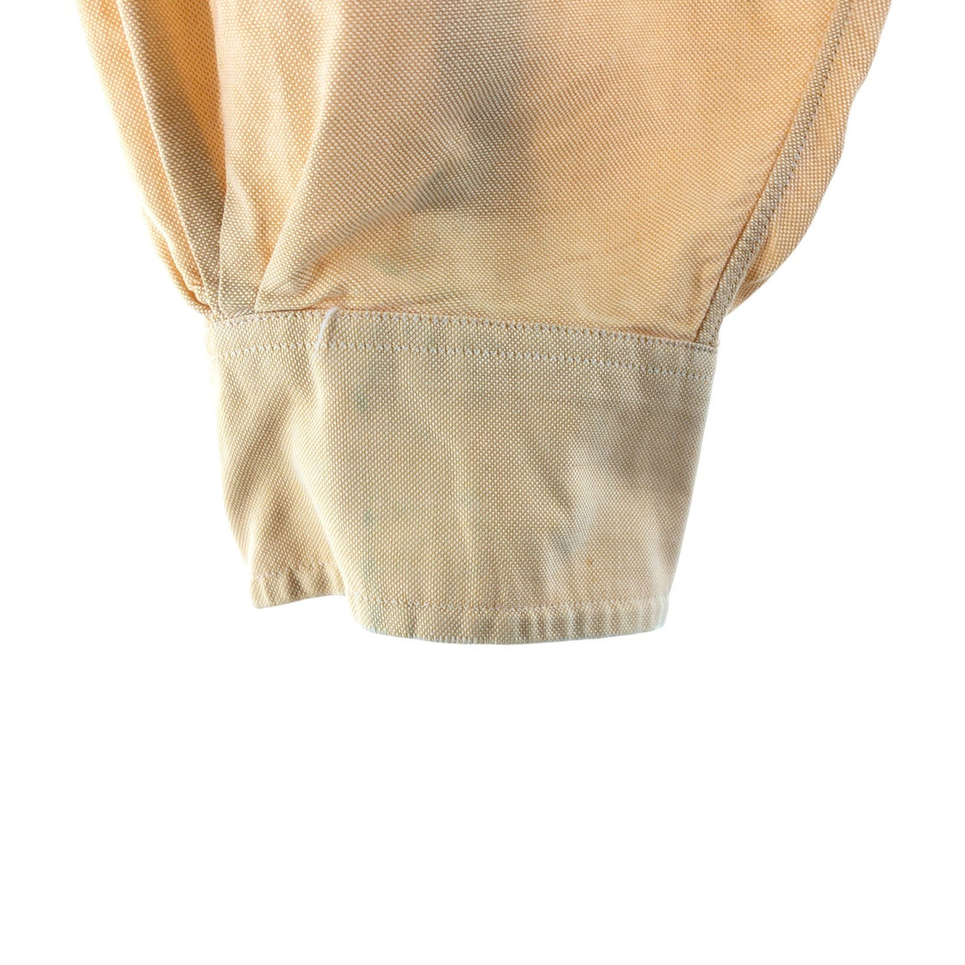 ~70'S Brooks Brothers MAKERS 6-button long sleeve button-down shirt, made in the USA, men's size L, vintage unclear orange type Vintage Second Hand