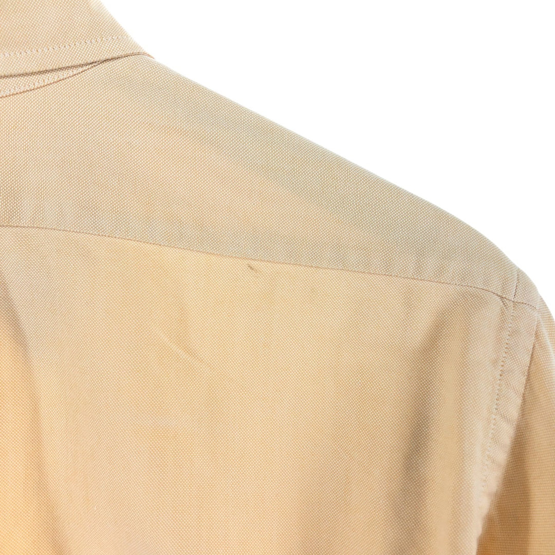 ~70'S Brooks Brothers MAKERS 6-button long sleeve button-down shirt, made in the USA, men's size L, vintage unclear orange type Vintage Second Hand