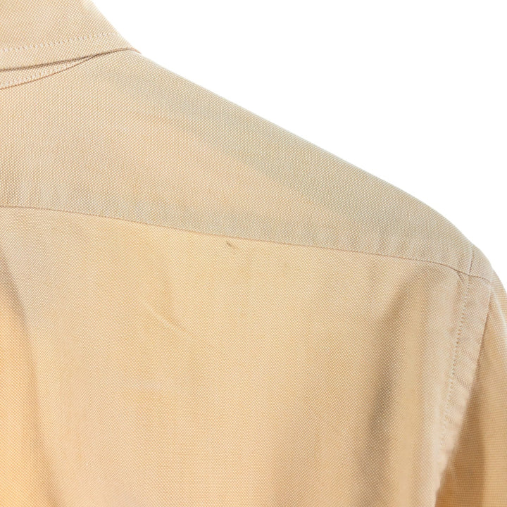 ~70'S Brooks Brothers MAKERS 6-button long sleeve button-down shirt, made in the USA, men's size L, vintage unclear orange type Vintage Second Hand