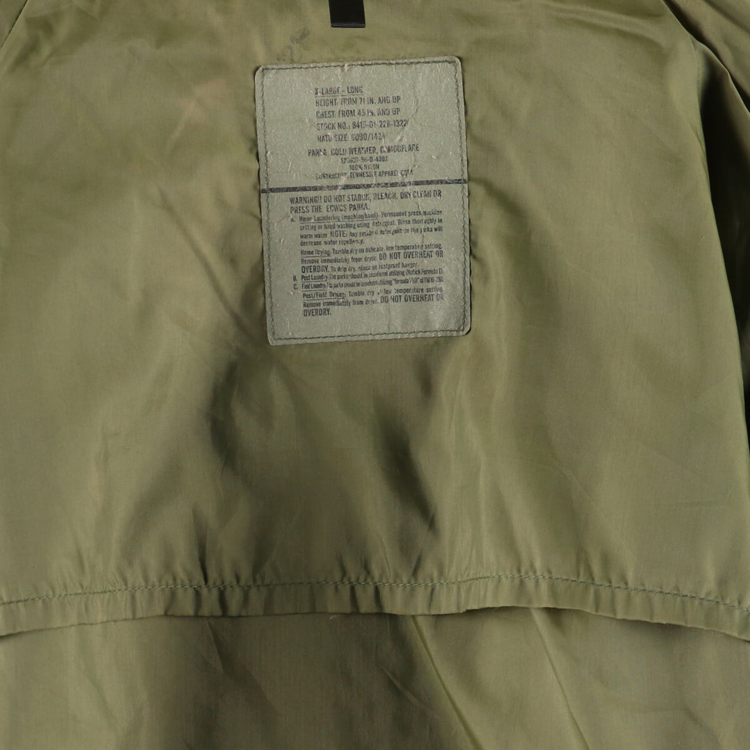 90'S US military genuine camouflage pattern ECWCS 1st GEN late model military Gore-Tex parka made in USA X-LARGE-LONG equivalent to men's XL /evb006795