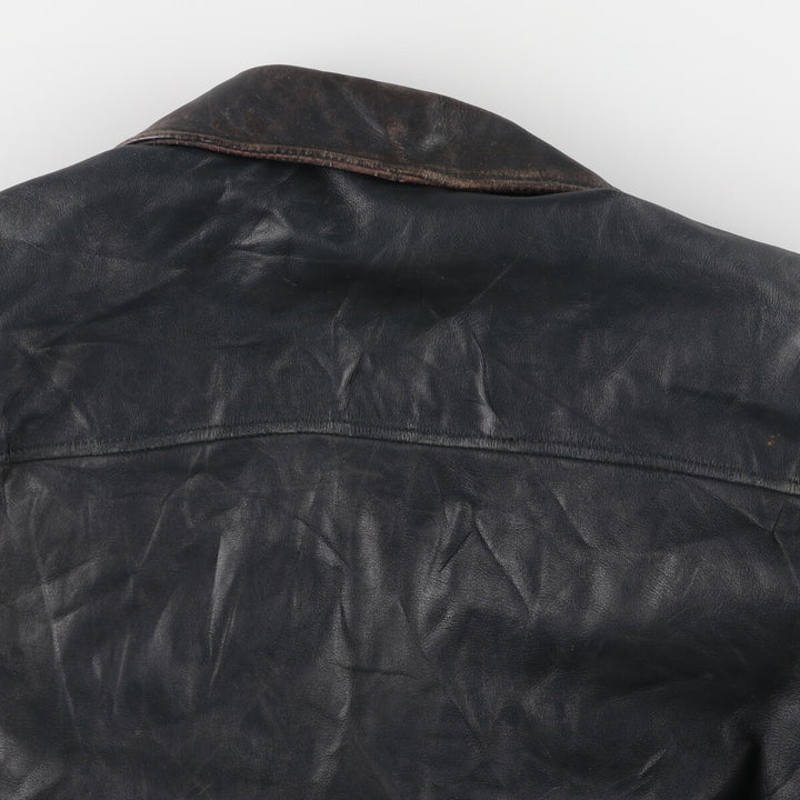 80'S civilian French military Cuir leather flight jacket size 46 men's L equivalent vintage /evb006814