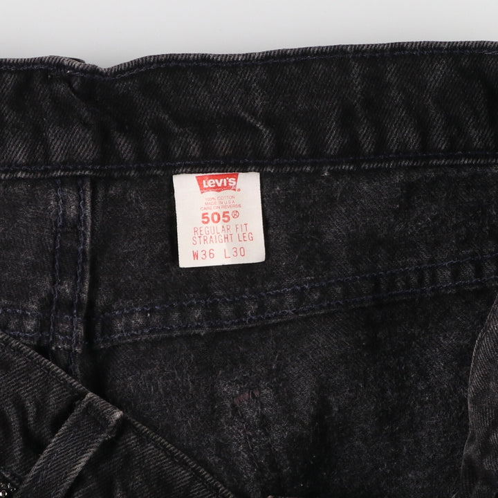 90'S Levi's 505 REGULAR FIT STRAIGHT LEG Black Denim Tapered Denim Pants Made in USA Men's W36 /evb006842