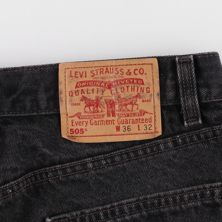 90'S Levi's 505 REGULAR FIT STRAIGHT LEG Black Denim Tapered Denim Pants Made in USA Men's W35 equivalent /evb006847