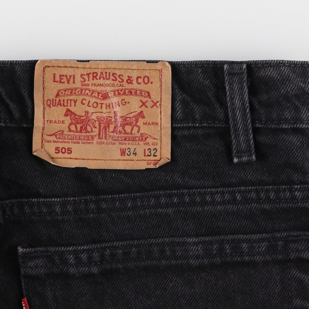 90'S Levi's 505 Black Denim Tapered Denim Pants Made in USA Men's W34 Vintage /evb006849