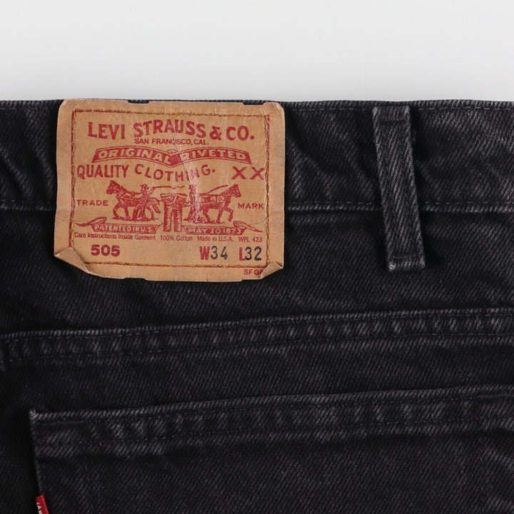 90'S Levi's 505 Black Denim Tapered Denim Pants Made in USA Men's W34 Vintage /evb006849