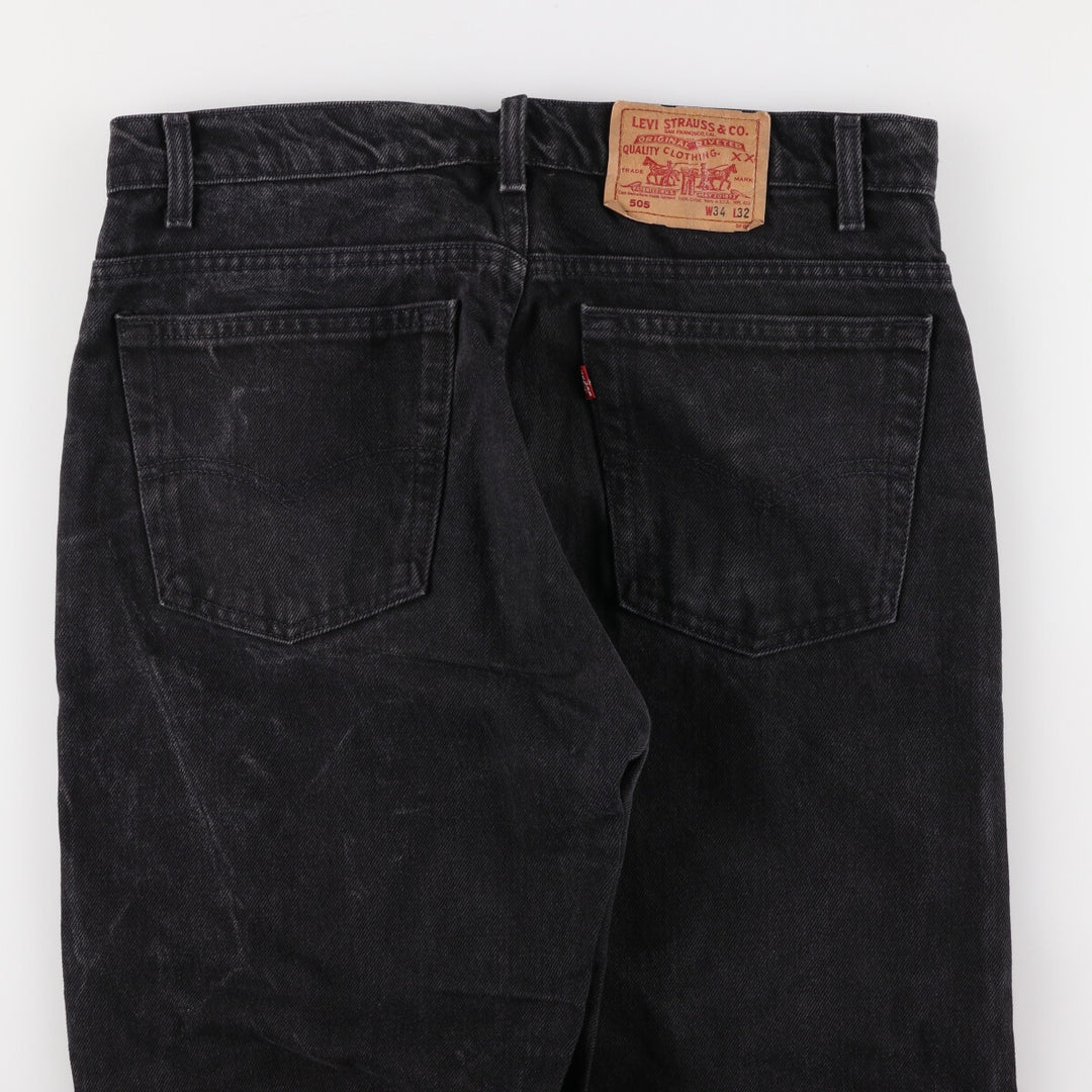 90'S Levi's 505 Black Denim Tapered Denim Pants Made in USA Men's W34 Vintage /evb006849