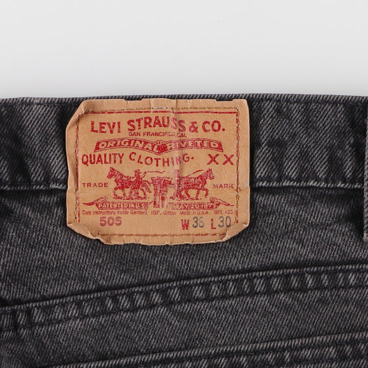 90'S Levi's 505 Black Denim Tapered Denim Pants Made in USA Men's W38 Vintage /evb006856