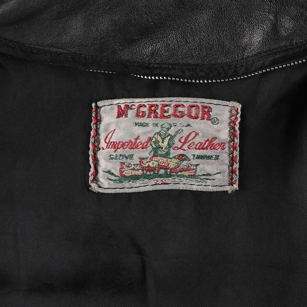 McGREGOR Leather Car Coat Made in USA Men's Size L /evb006878