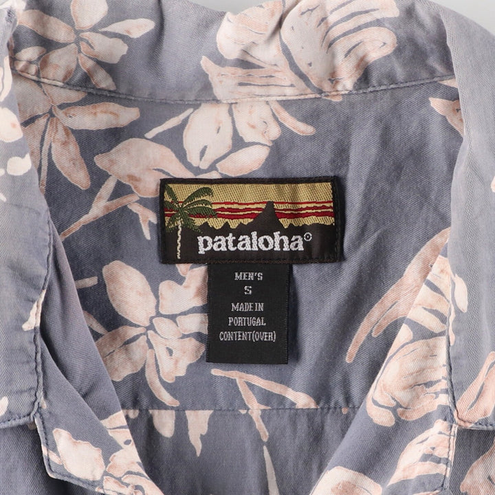 00'S Patagonia Patalloha 52538S02 All-over Leaf Pattern Open Collar Hawaiian Aloha Shirt Men's S size /evb006896