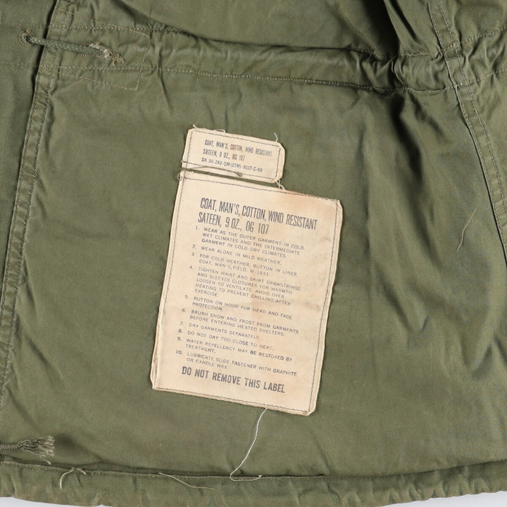 50s-60'S US military genuine M-51 military field jacket made in USA, SHORT SMALL, equivalent to men's S, vintage /evb007125