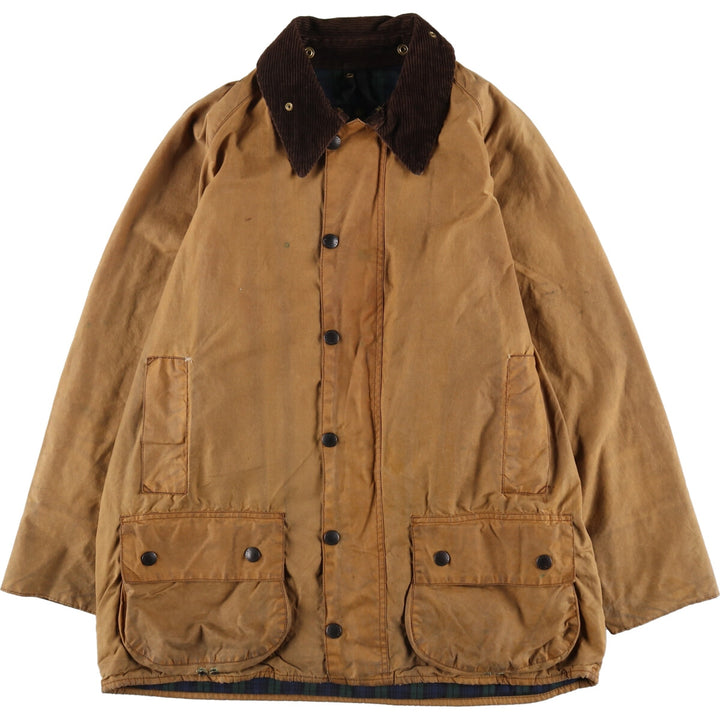 90'S Barbour Beaufort Old 3 Warrant Oiled Hunting Jacket Made in England C44 Men's L Size Vintage /evb007144