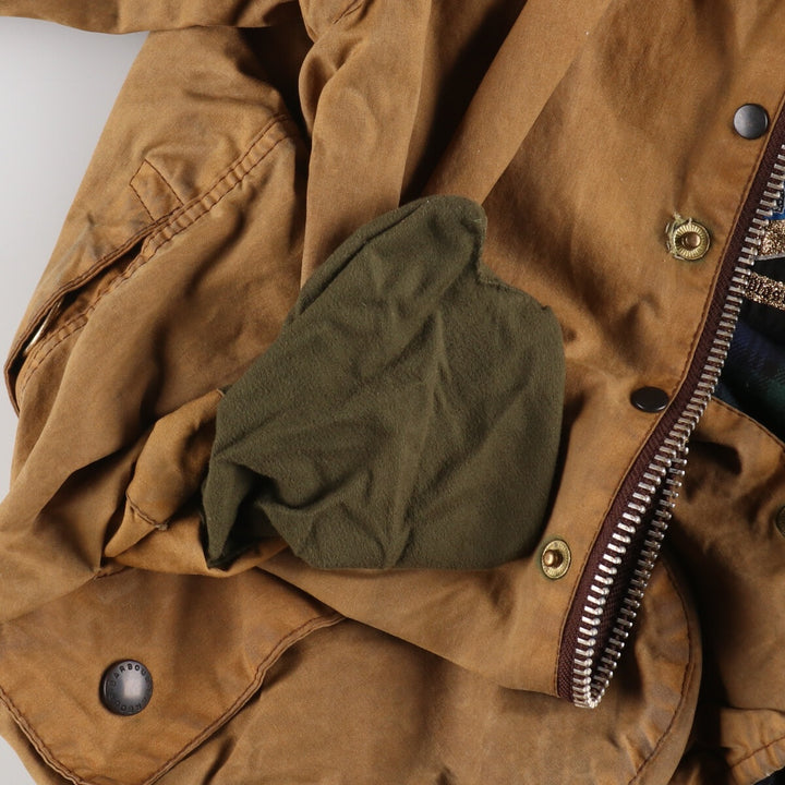 90'S Barbour Beaufort Old 3 Warrant Oiled Hunting Jacket Made in England C44 Men's L Size Vintage /evb007144