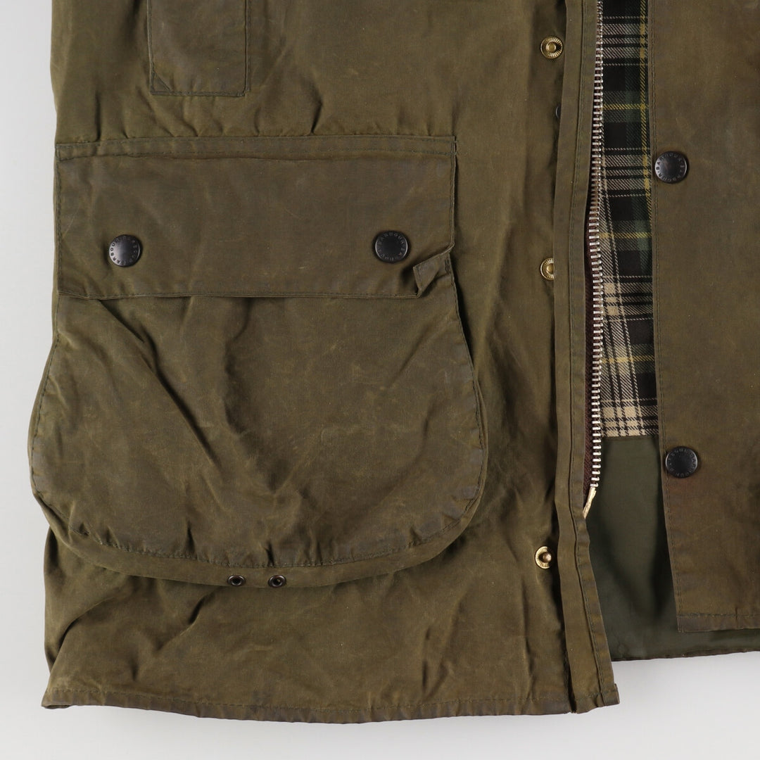 90'S Barbour Border Old 3 Warrant Waxed Cotton Oiled Jacket Made in England C40 Men's M Size Vintage /evb007146
