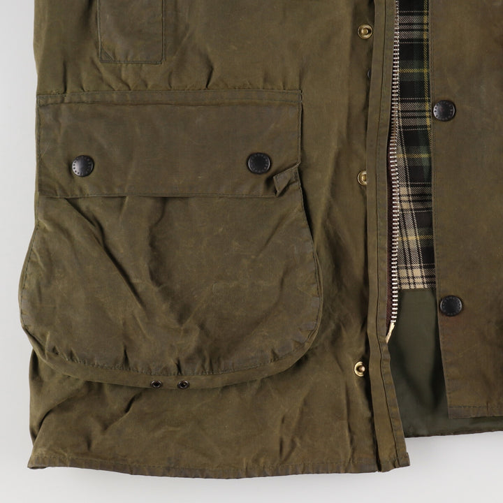 90'S Barbour Border Old 3 Warrant Waxed Cotton Oiled Jacket Made in England C40 Men's M Size Vintage /evb007146