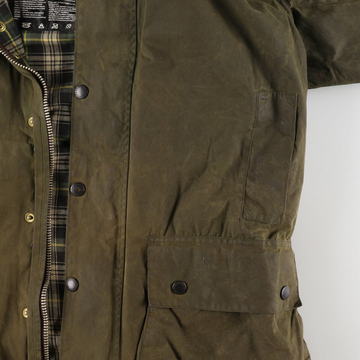 90'S Barbour Border Old 3 Warrant Waxed Cotton Oiled Jacket Made in England C40 Men's M Size Vintage /evb007146