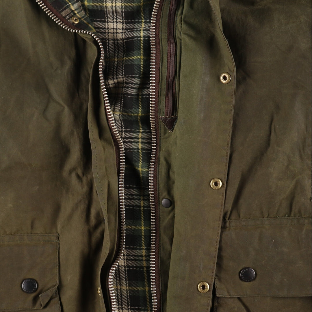 90'S Barbour Border Old 3 Warrant Waxed Cotton Oiled Jacket Made in England C40 Men's M Size Vintage /evb007146