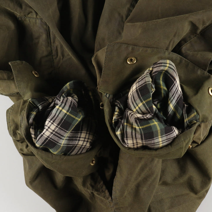 90'S Barbour Border Old 3 Warrant Waxed Cotton Oiled Jacket Made in England C40 Men's M Size Vintage /evb007146