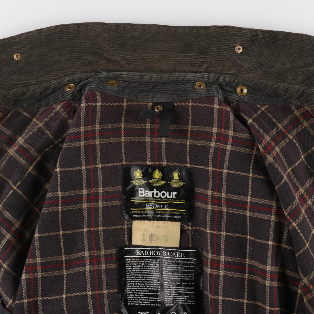 90'S Barbour Bedale Old 3 Warrant Badge Waxed Cotton Oiled Jacket Made in the UK C40 Men's M size /evb007150