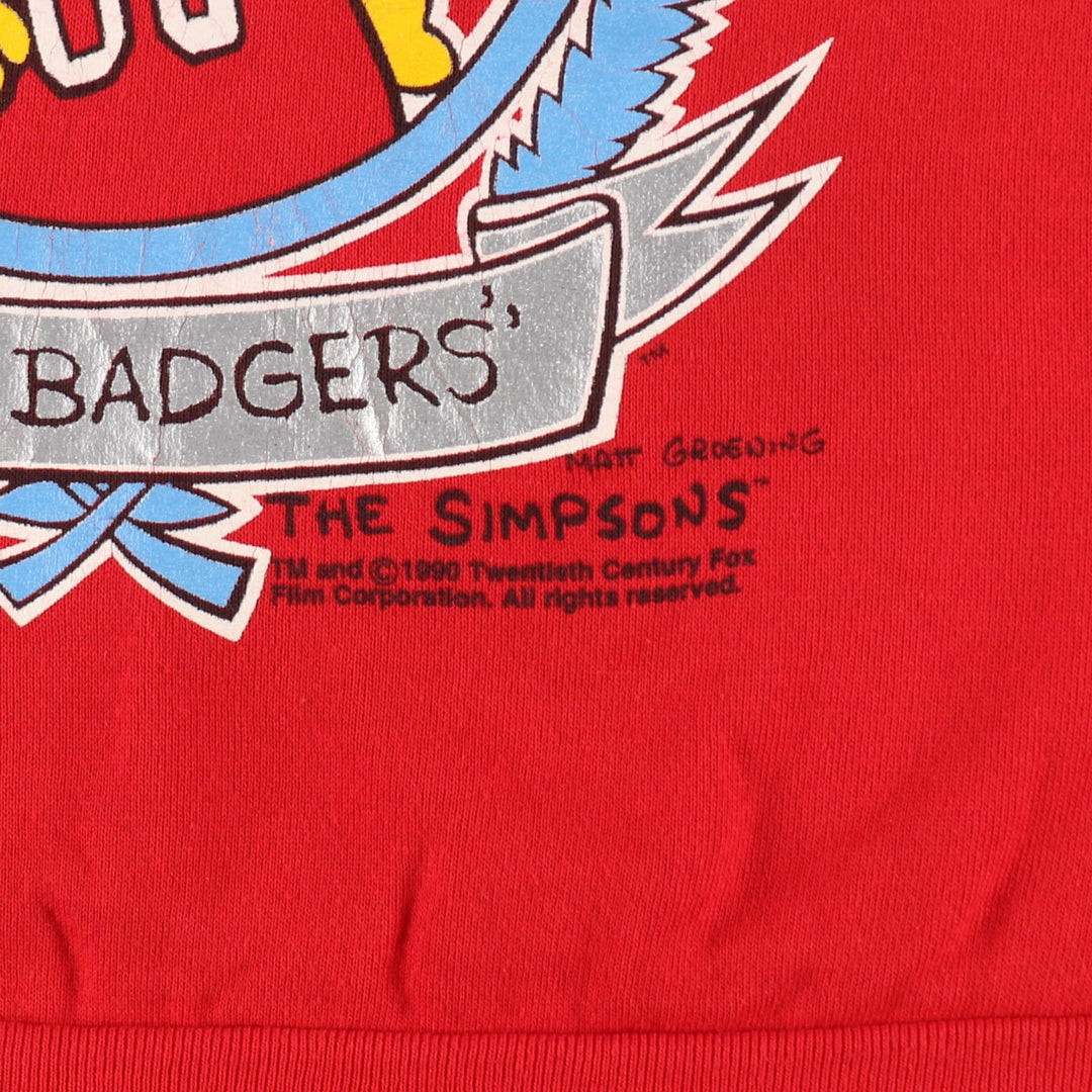 90'S SIGNAL The Simpsons University of Wisconsin College Character Sweatshirt Trainer Made in USA Men's XL /evb007222