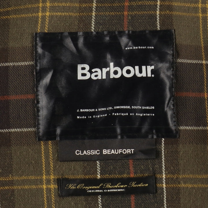 00'S Barbour Classic Beaufort Oiled Hunting Jacket Made in England C46 Men's XL equivalent /evb007244