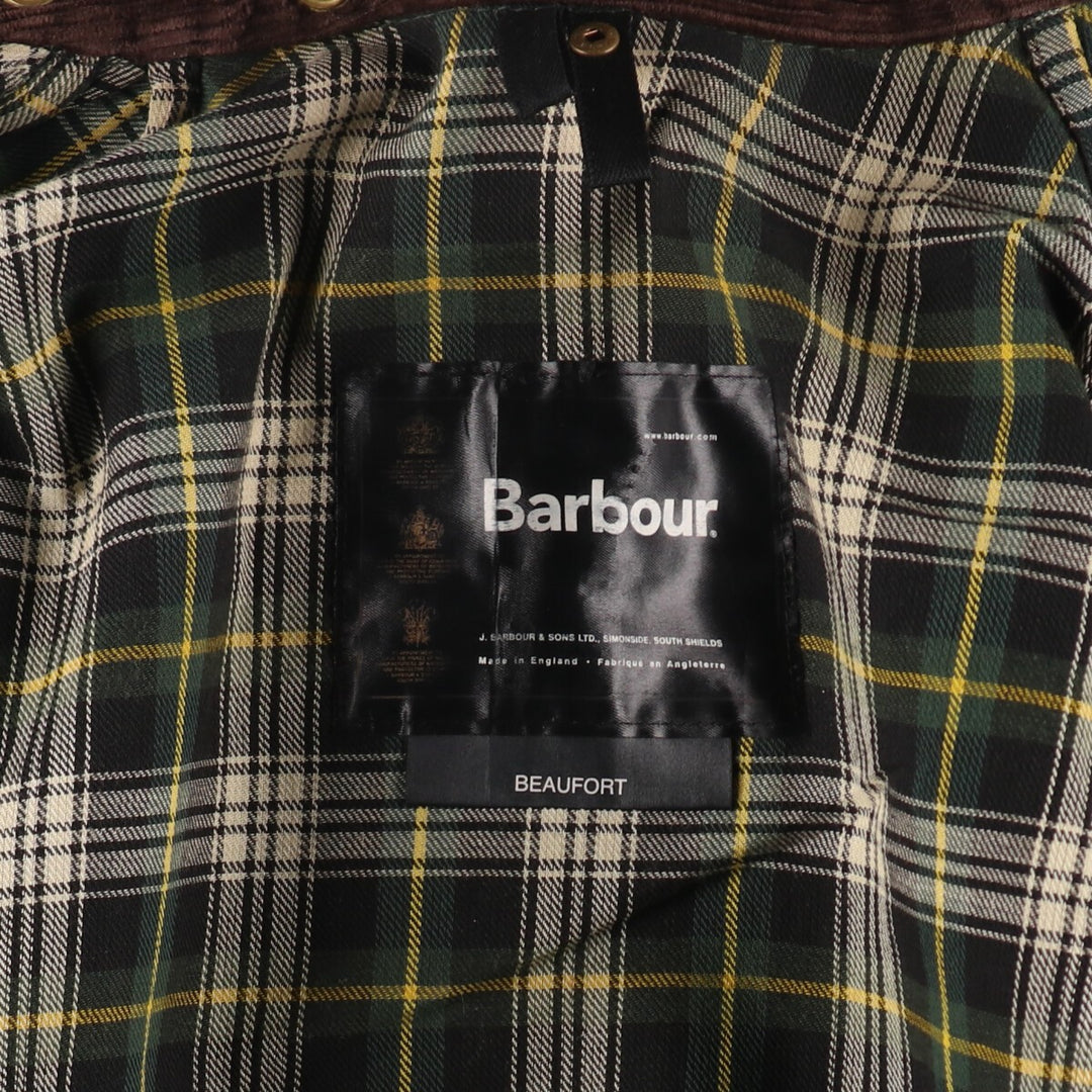 00'S Barbour BEAUFORT Oiled Hunting Jacket Made in England C46 Men's XL equivalent /evb007253