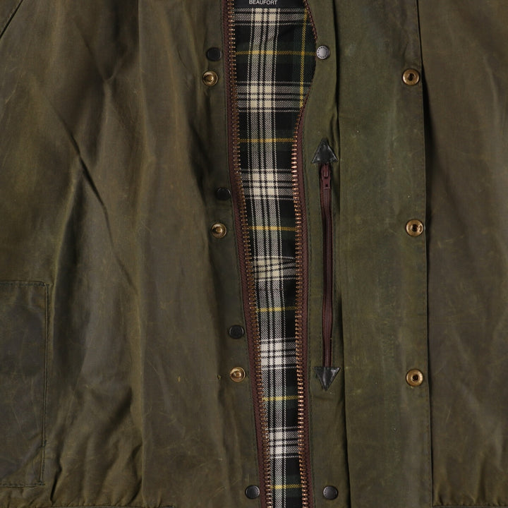 00'S Barbour BEAUFORT Oiled Hunting Jacket Made in England C46 Men's XL equivalent /evb007253