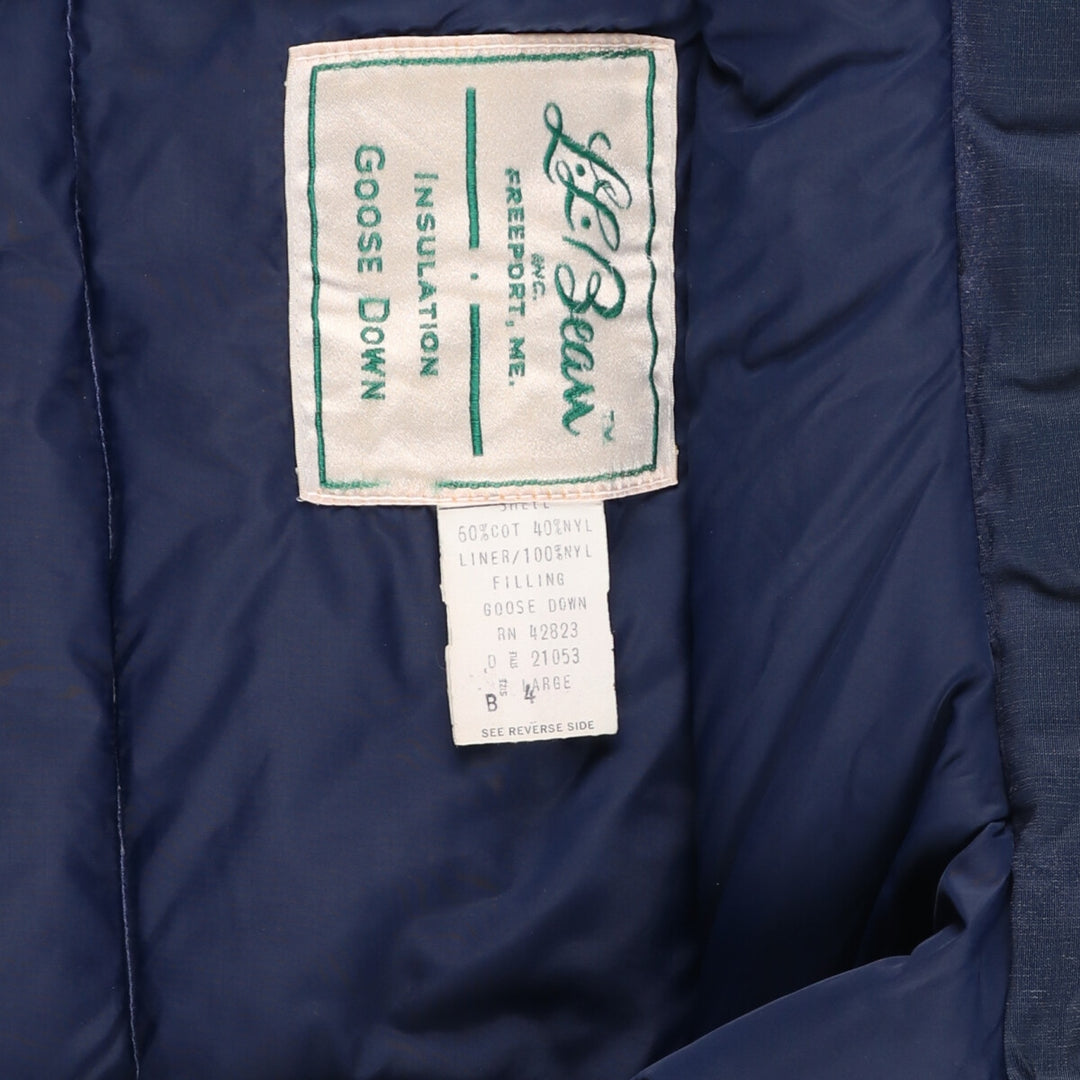 70'S LLBean Cursive Tag Goose Down Vest Men's Size L Vintage /evb007295