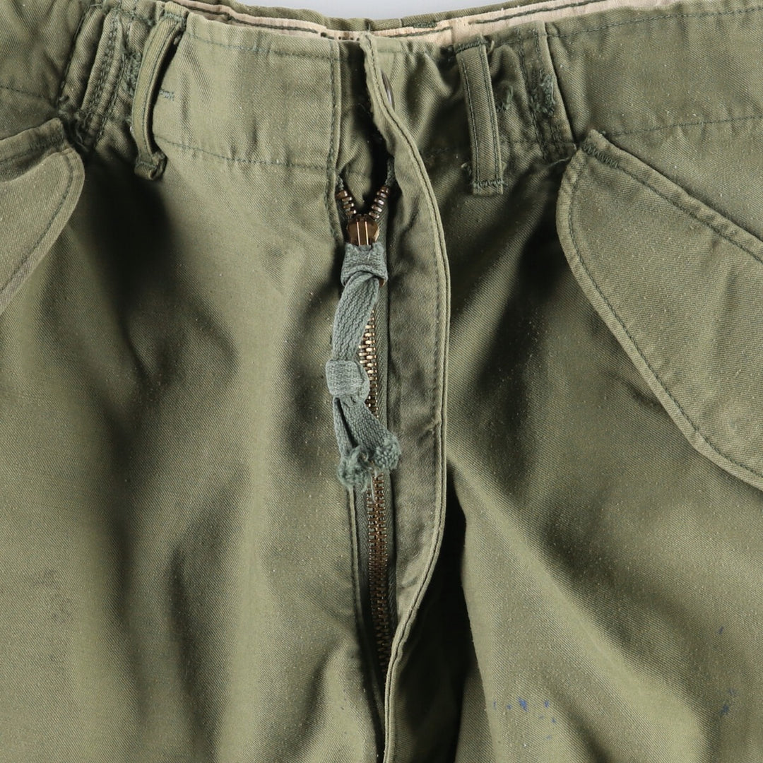 1970'S US Army M-65 Military Cargo Pants, Made in USA, Men's, W35 equivalent Nylon Khaki type sage green Vintage Second Hand