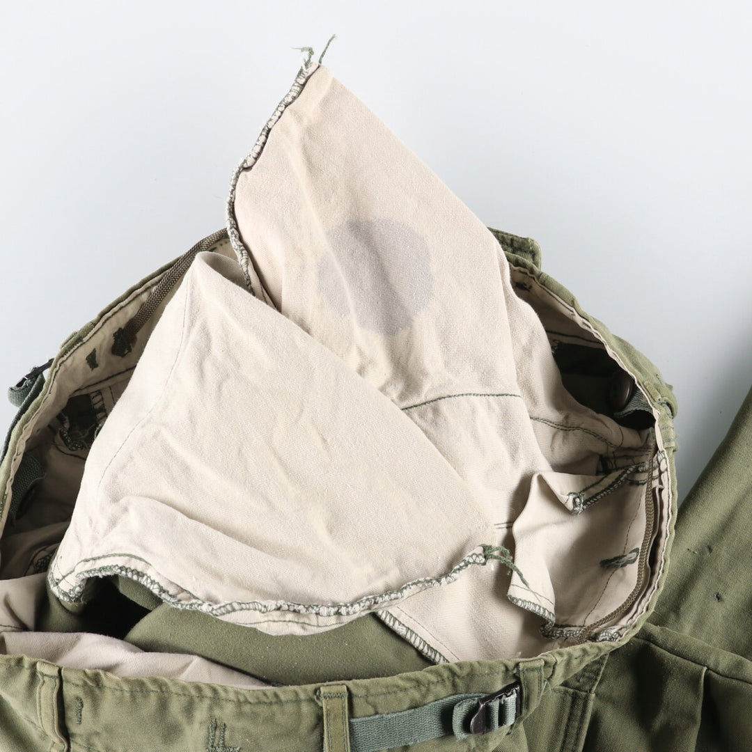 1970'S US Army M-65 Military Cargo Pants, Made in USA, Men's, W35 equivalent Nylon Khaki type sage green Vintage Second Hand
