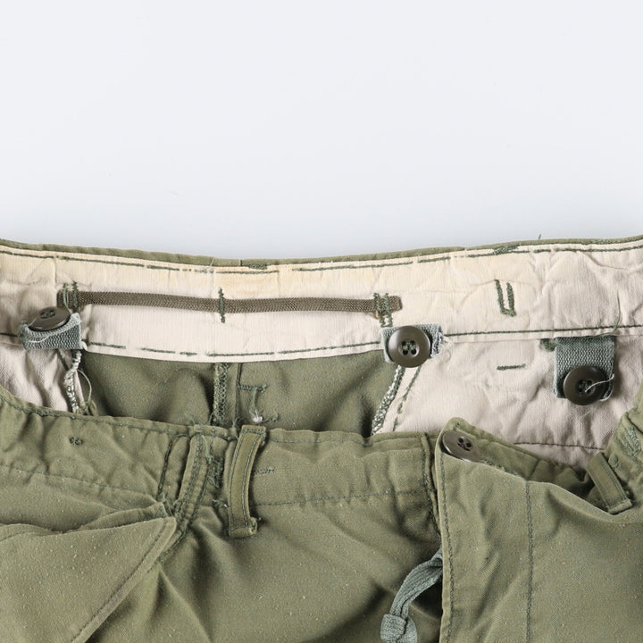 1970'S US Army M-65 Military Cargo Pants, Made in USA, Men's, W35 equivalent Nylon Khaki type sage green Vintage Second Hand
