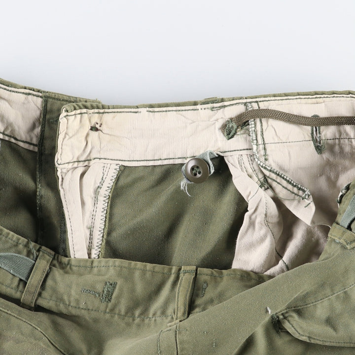 1970'S US Army M-65 Military Cargo Pants, Made in USA, Men's, W35 equivalent Nylon Khaki type sage green Vintage Second Hand